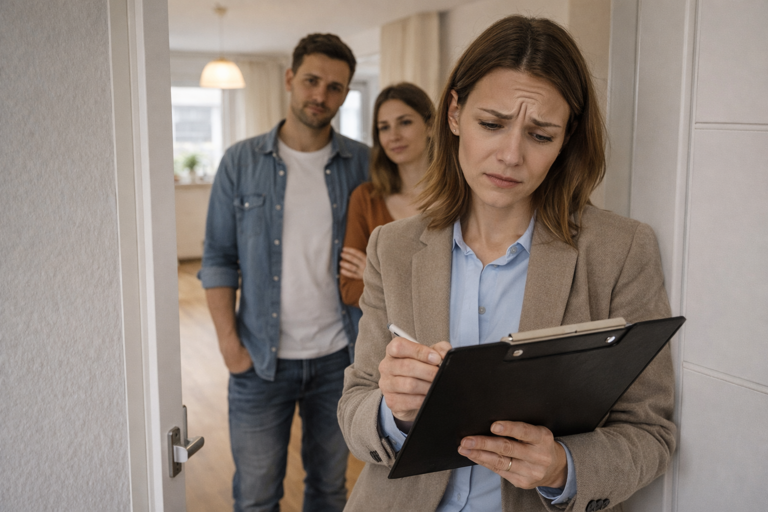 Makler bei der Übergabe